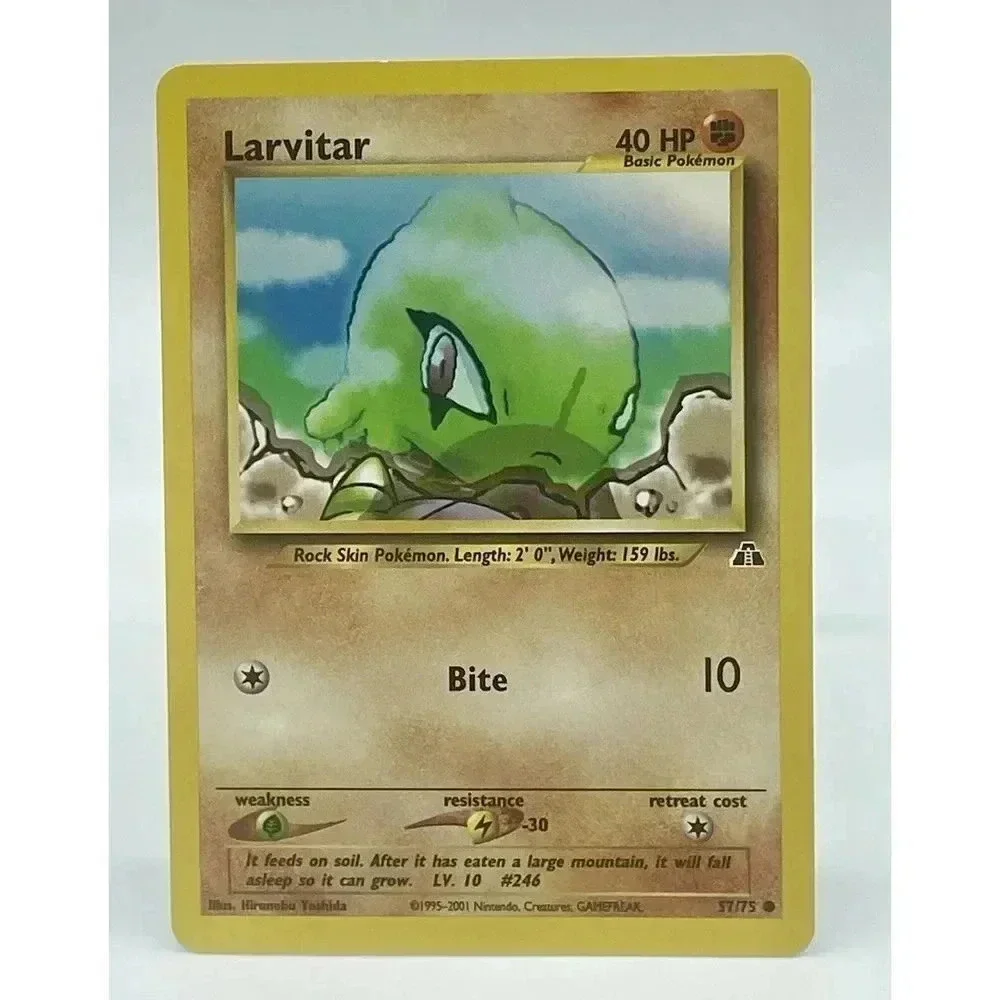 Larvitar 57/75 Neo Discovery Common WOTC Pokemon Card ‎ Non-Holo Vintage 2001 NM